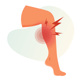 Image of a leg with pain in the calf muscle